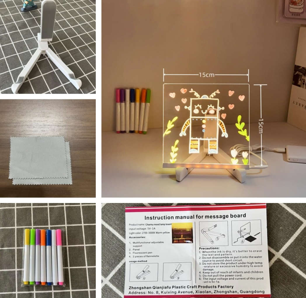 3D LED Light Glass Acrylic Writing pad